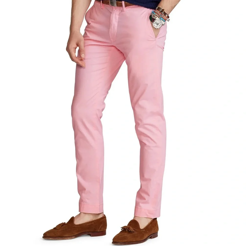 Polo Ralph Lauren Varick Slim Straight Leg Jeans Men's 36 X 30 Pink Dye Vacation